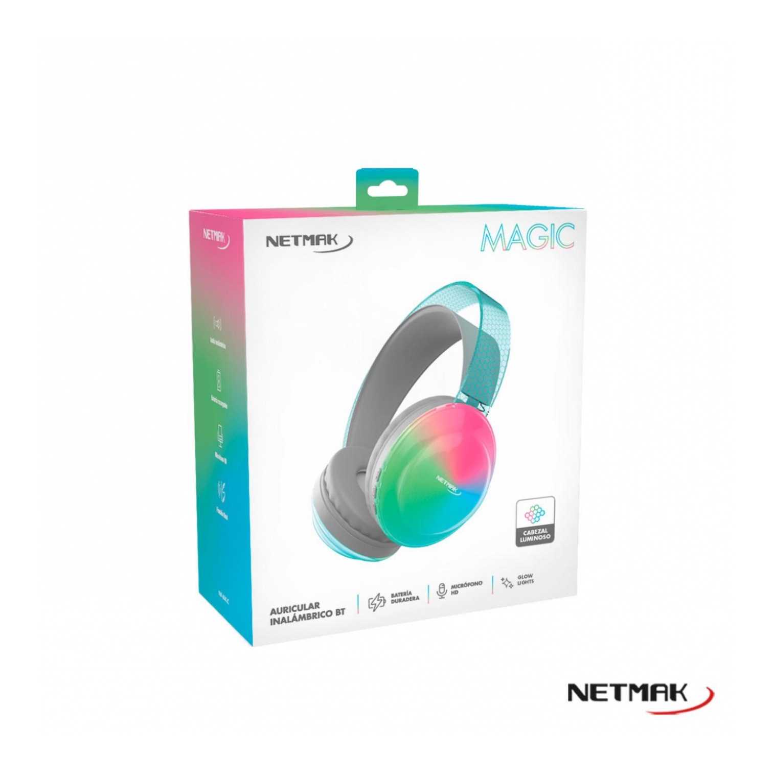 Auricular Bluetooth Dual Luminoso GLow Netmak (NM-MAGIC)