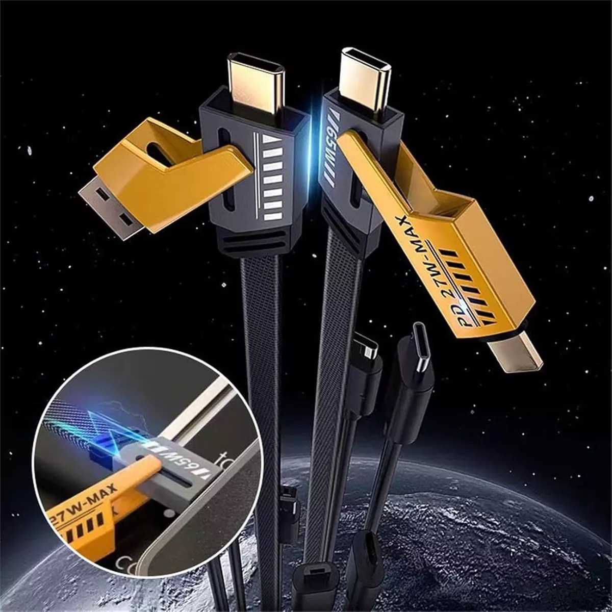 CABLE USB A TIPO C DINAX 65W (4 EN 1)