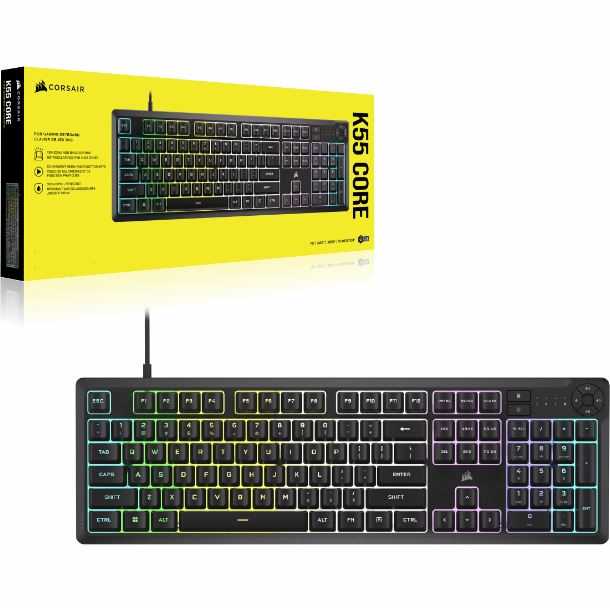 TECLADO CORSAIR K55 CORE RGB RUBBERDOME ESPAÑOL