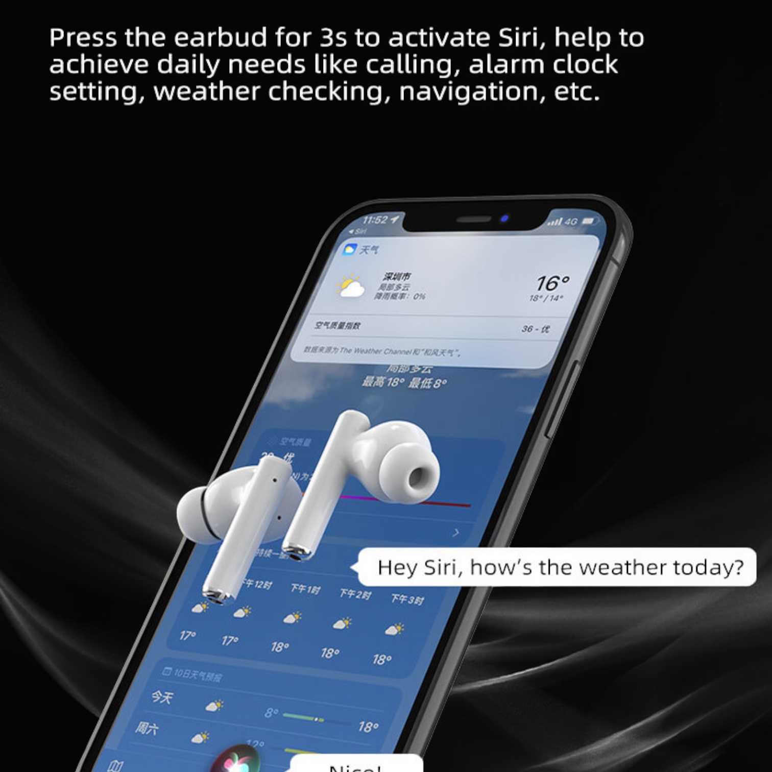 AURICULAR BT FENDA EARBUDS E3 WHITE