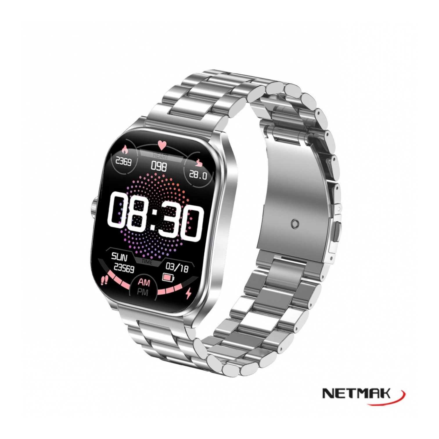 RELOJ SMARTWATCH NETMAK NM-DYNAMIC SILVER