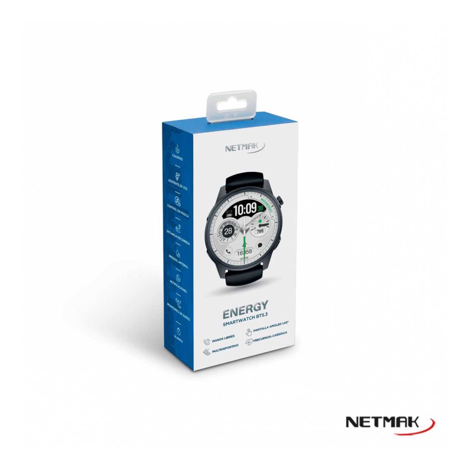 RELOJ SMARTWATCH NETMAK NM-ENERGY NEGRO