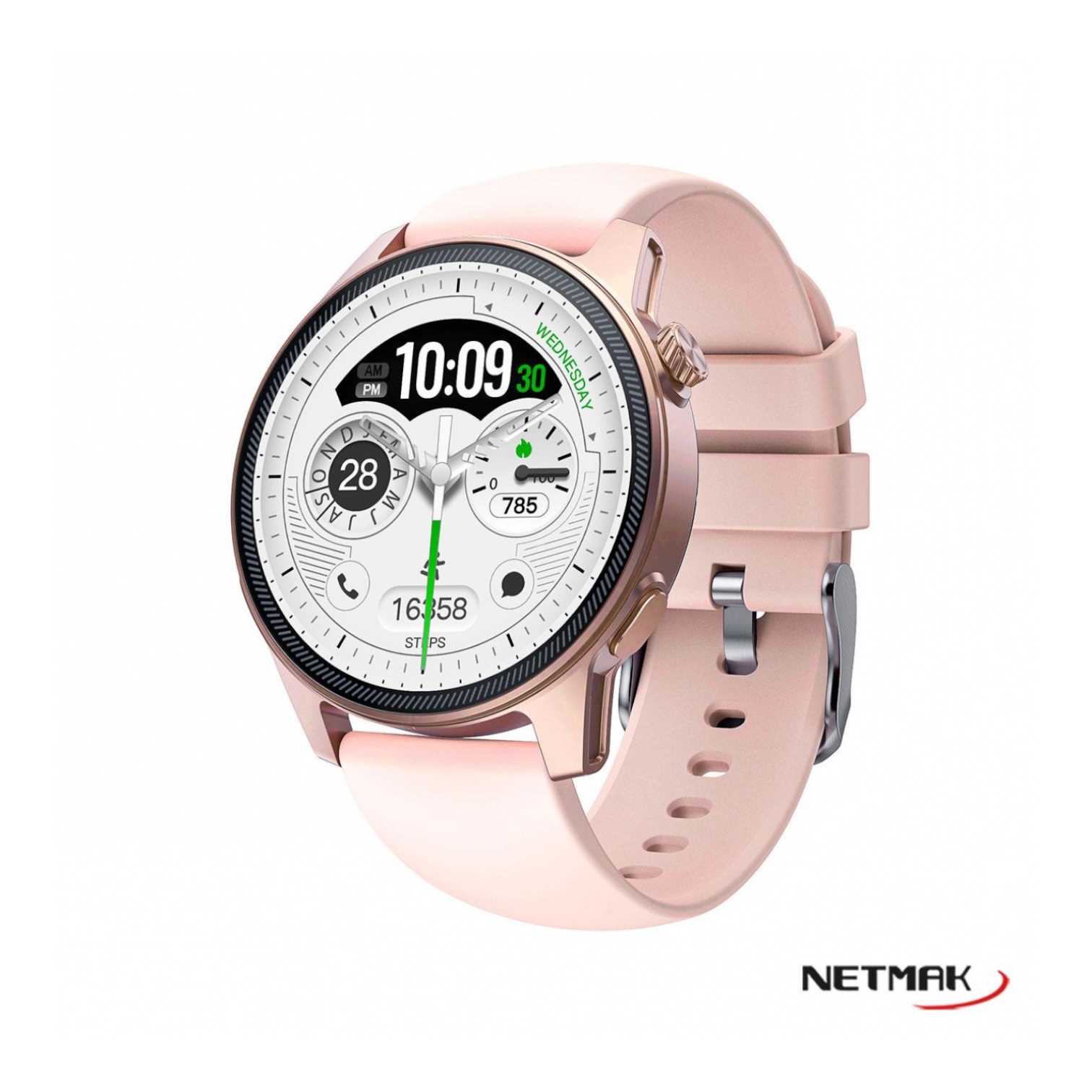 Smartwatch Bluetooth 1.43" 5.3 Netmak (NM-ENERGY-P) Rosa