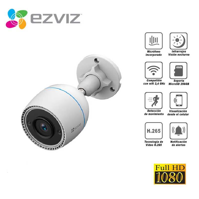 CAMARA IP WIFI EZVIZ EXTERIOR 2.8MM, IR 30M CS-C3TN-A0-1H2W