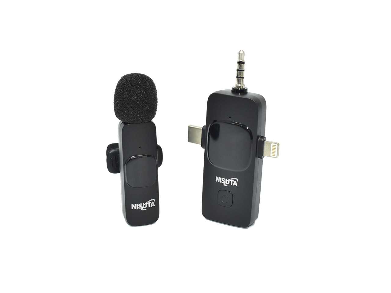 MICROFONO CORBATERO INALAMBRICO TIPO C NISUTA + IPHONE NSMICW2