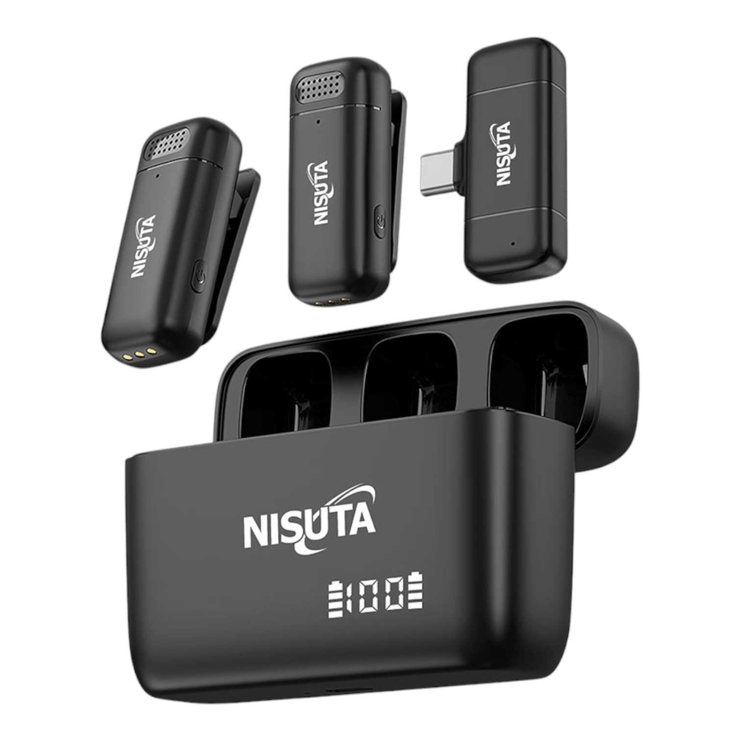 MICROFONO CORBATERO INALAMBRICO TIPO C NISUTA NSMICW3 DOBLE
