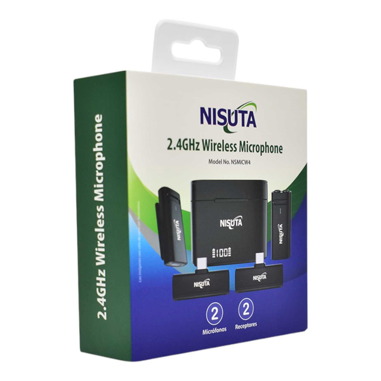 MICROFONO CORBATERO INALAMBRICO TIPO C NISUTA NSMICW4 DOBLE
