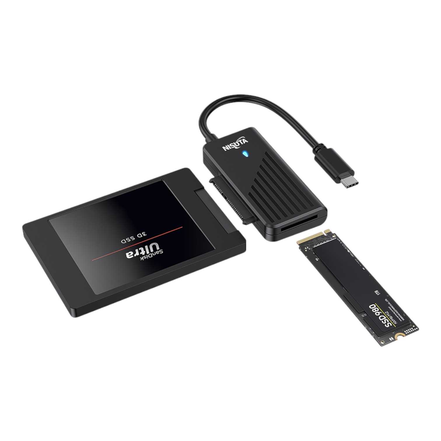 CONVERSOR DE USB 3.1 A DISCO SATA Y NVME M.2 NISUTA NSADUSIS5