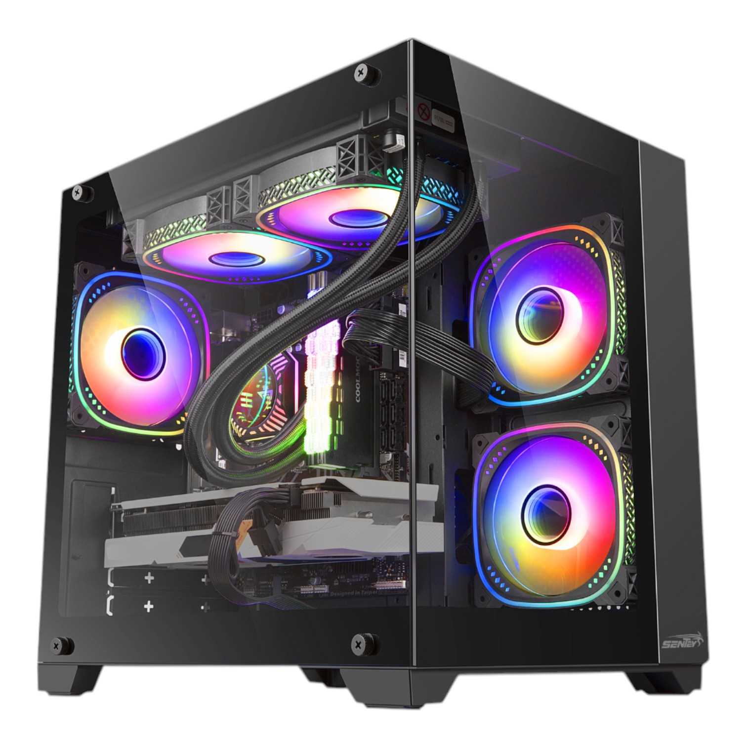 GABINETE SENTEY A10 GS-8000 RGB 5 FAN RGB SIN FUENTE