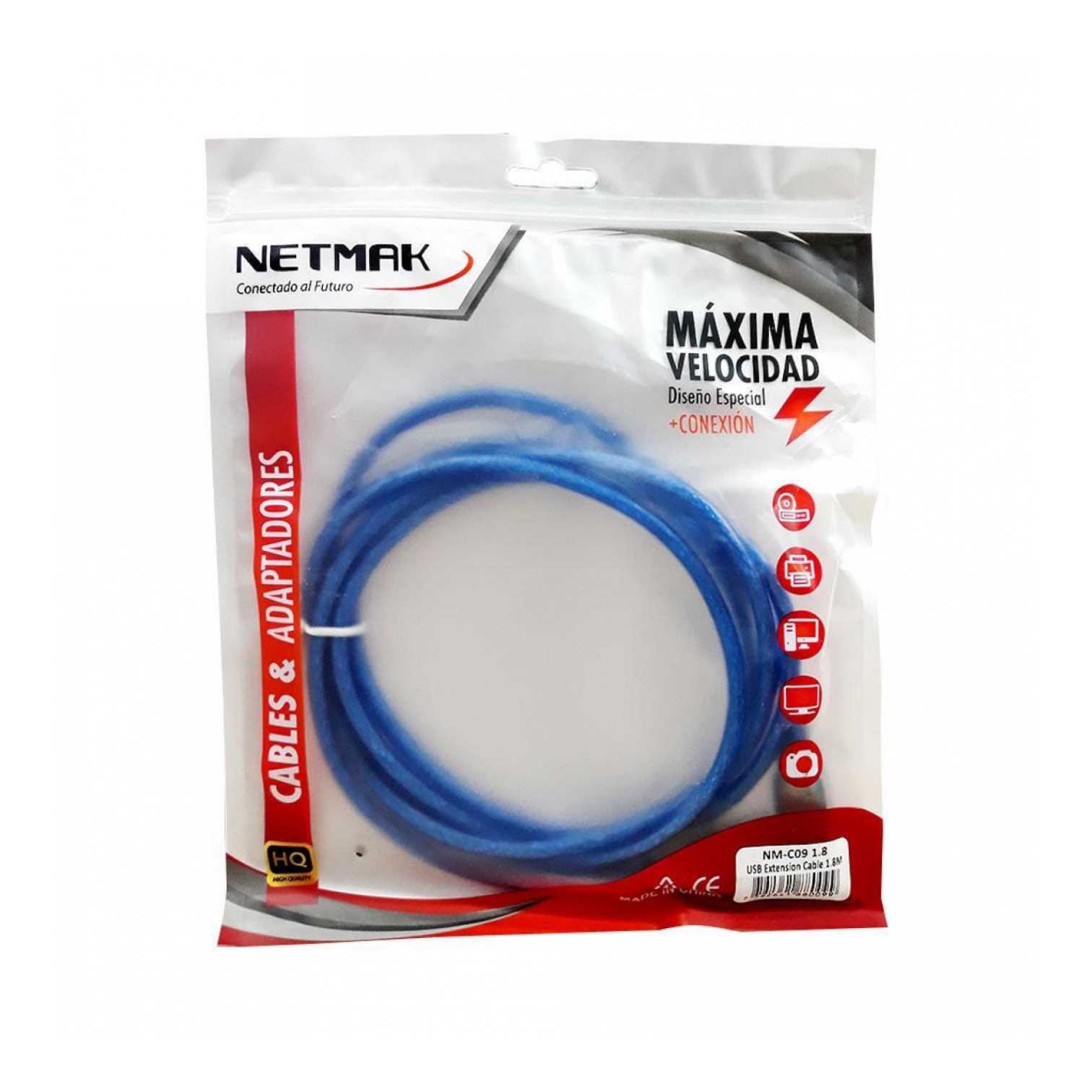 CABLE USB AM/AH EXTENSION 2.0 5M NETMAK NM-C09