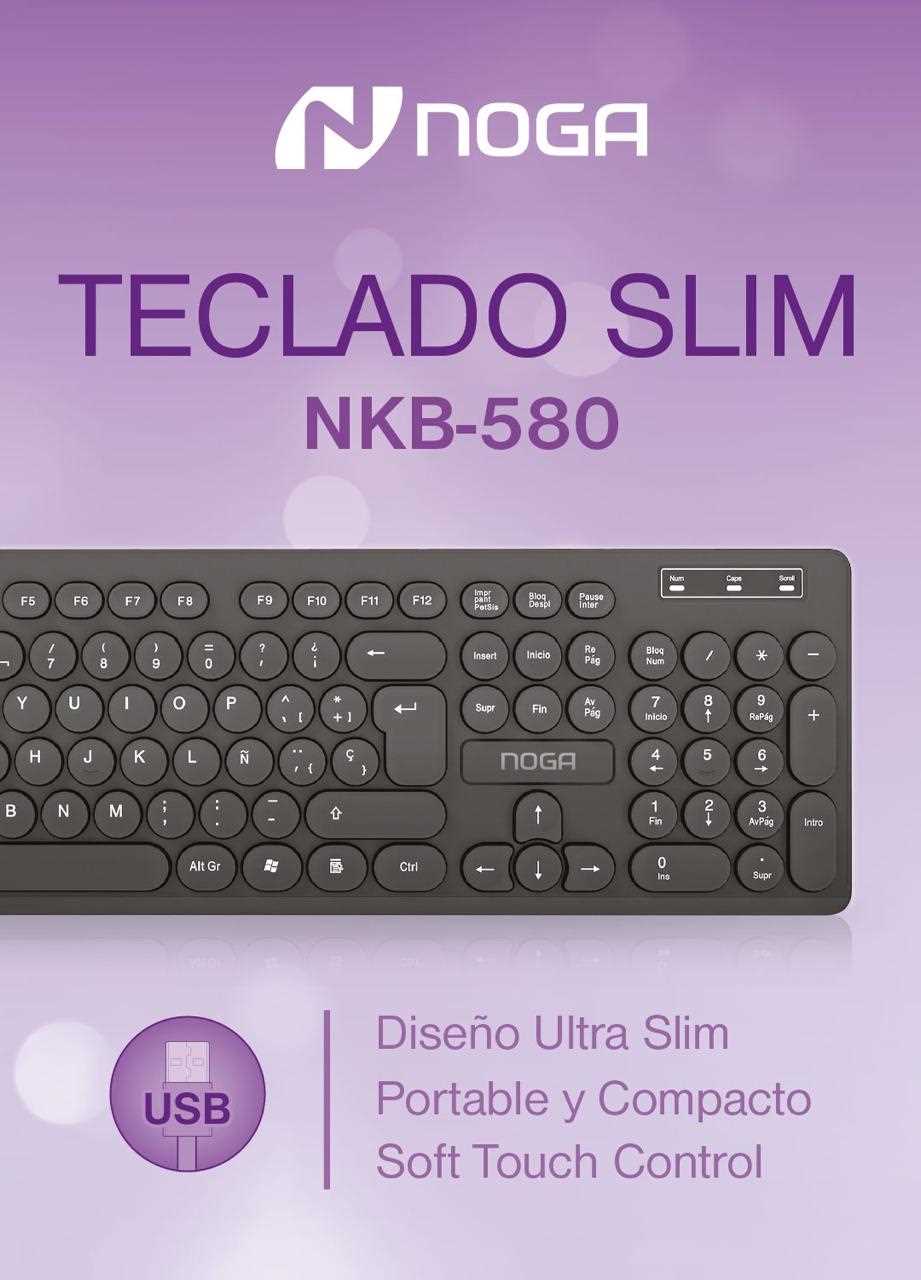 TECLADO NOGANET USB NKB-580 SLIM NEGRO