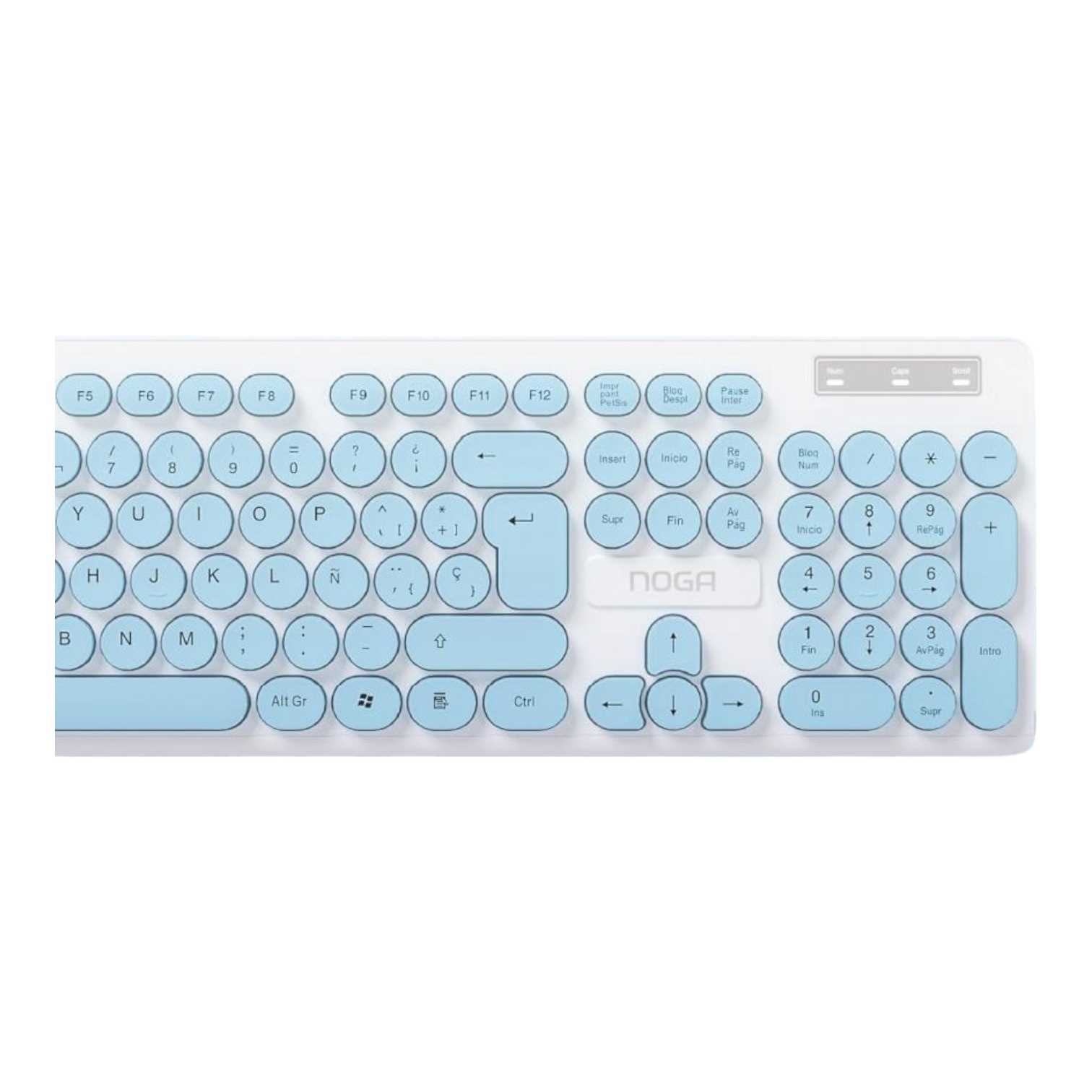 TECLADO NOGANET USB NKB-580 SLIM CELESTE