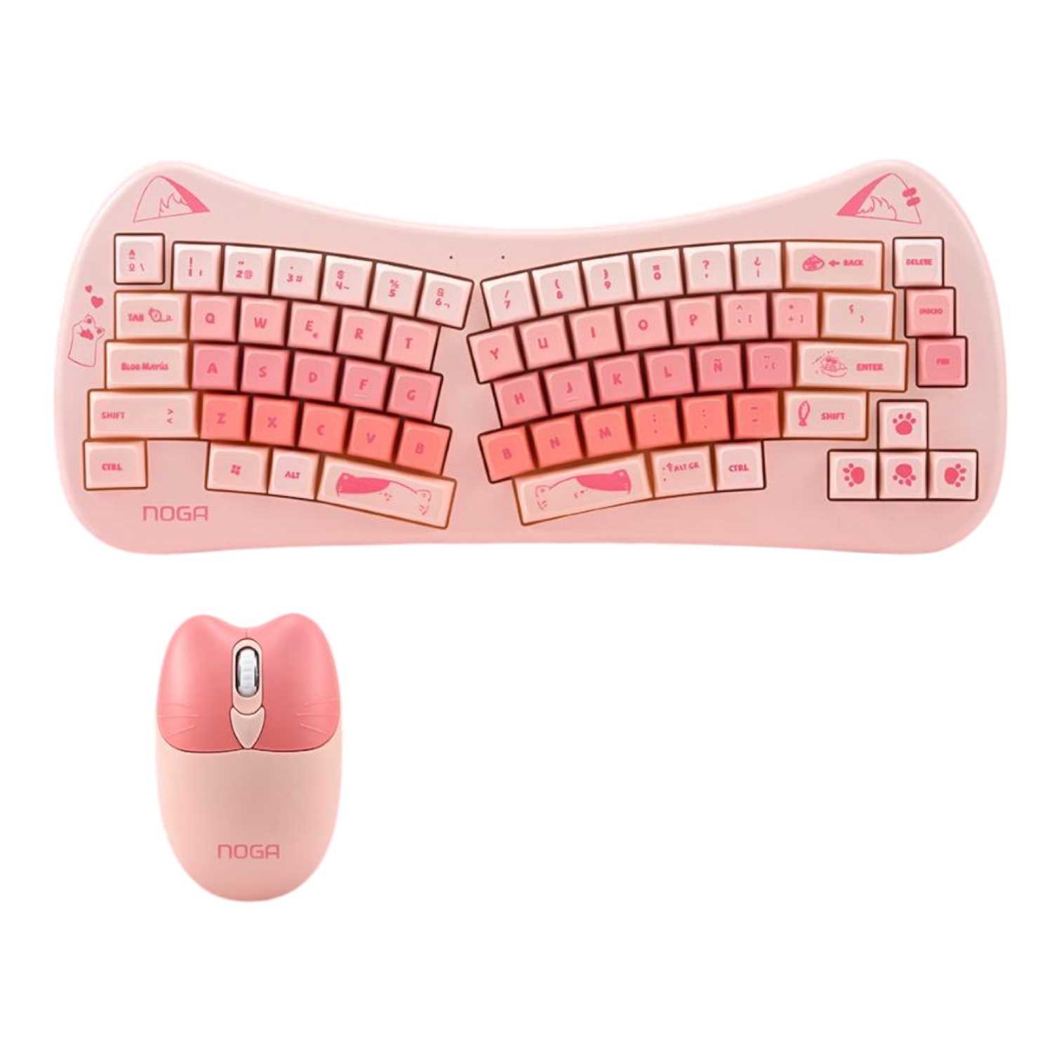 Netmak Mouse Y Teclado Rosa TECLADO Y MOUSE INALAMBRICO NOGANET