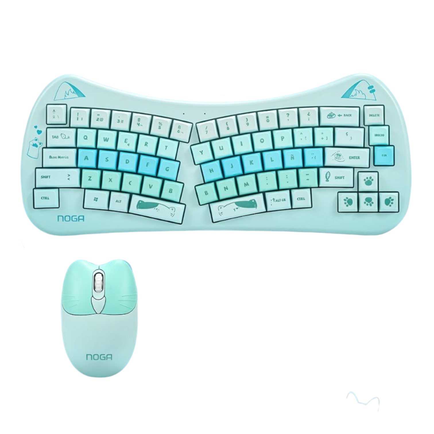 TECLADO Y MOUSE INALAMBRICO NOGANET NKB-6600 CELESTE