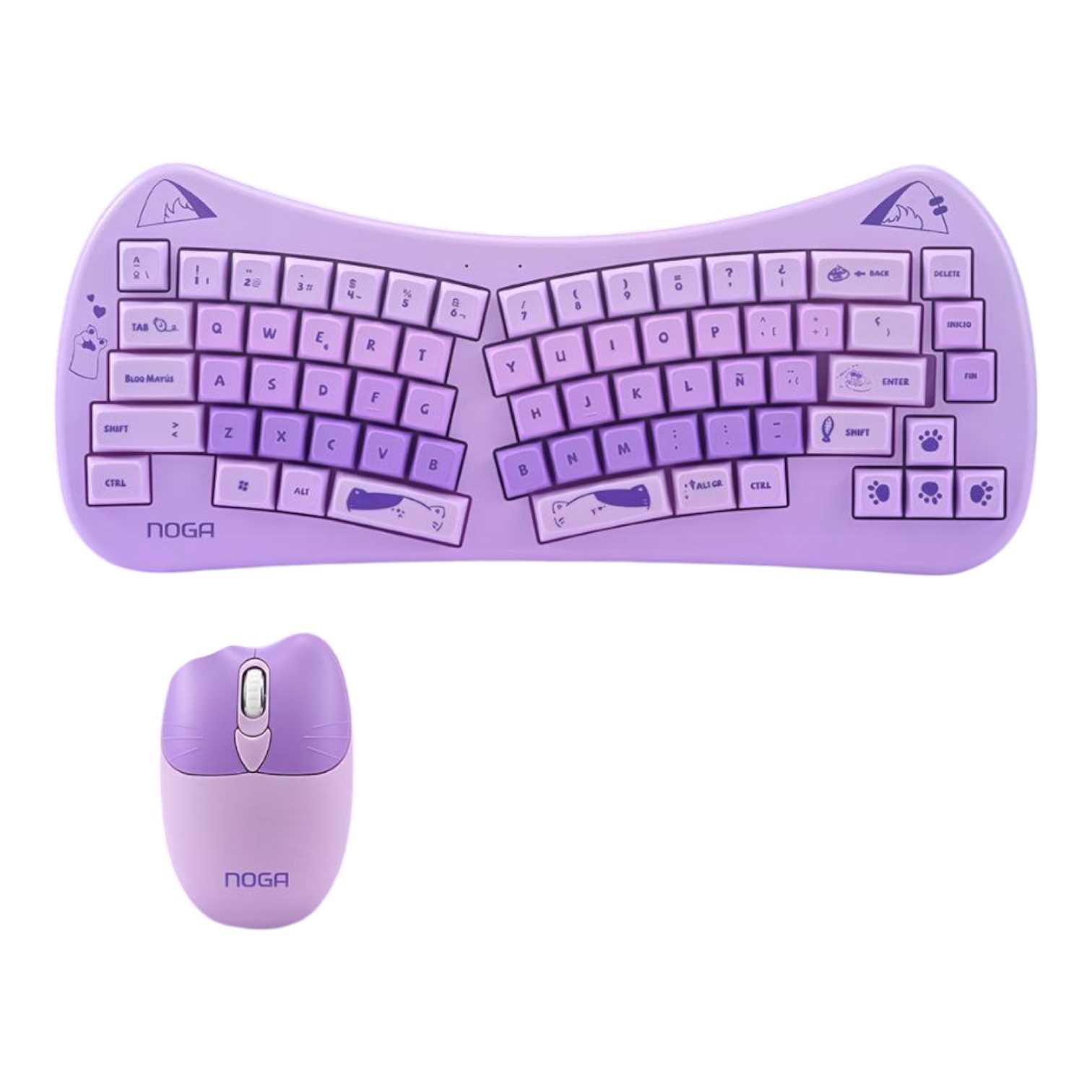 TECLADO Y MOUSE INALAMBRICO NOGANET NKB-6600 VIOLETA