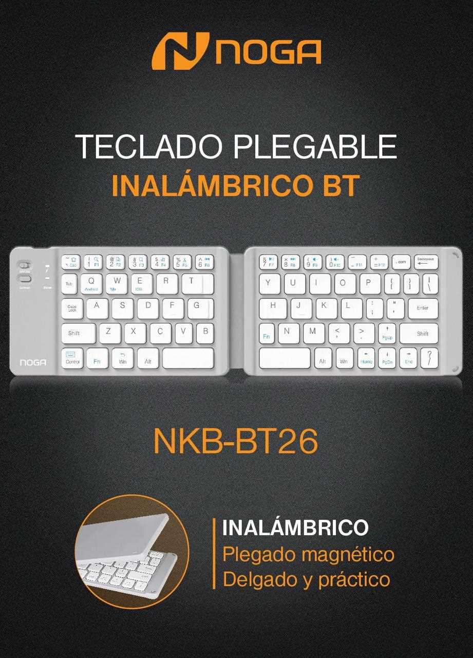 TECLADO NOGANET INALAMBRICO PLEGABLE NKB-BT26 IOS/ANDROID/PC