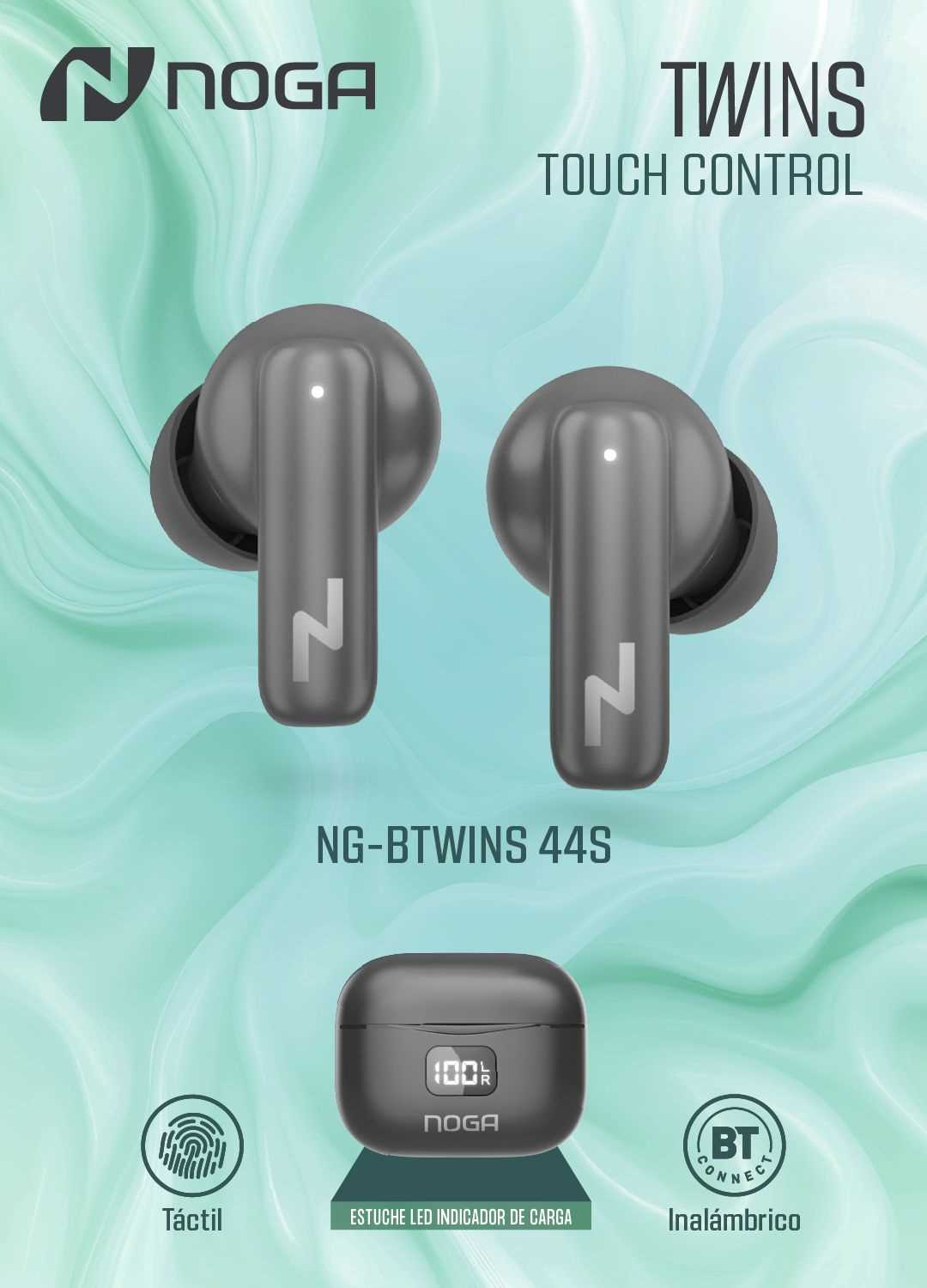 AURICULAR BT NOGANET BTWINS 44S NEGRO