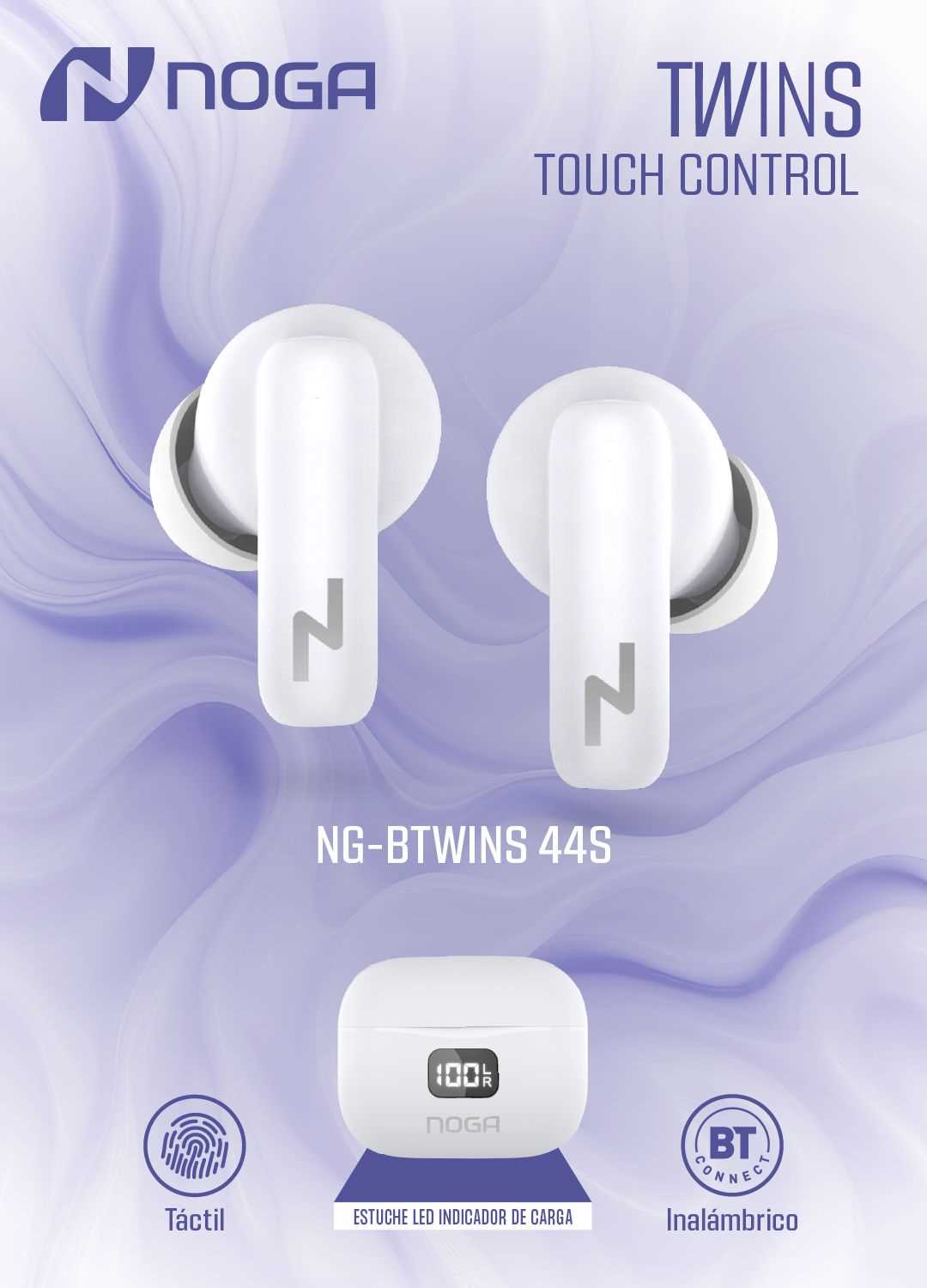 AURICULAR BT NOGANET BTWINS 44S BLANCO