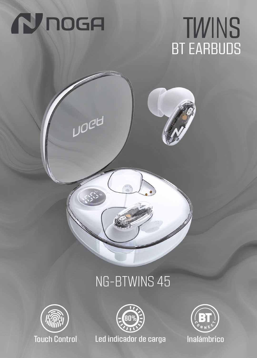 AURICULAR BT NOGANET BTWINS 45 BLANCO