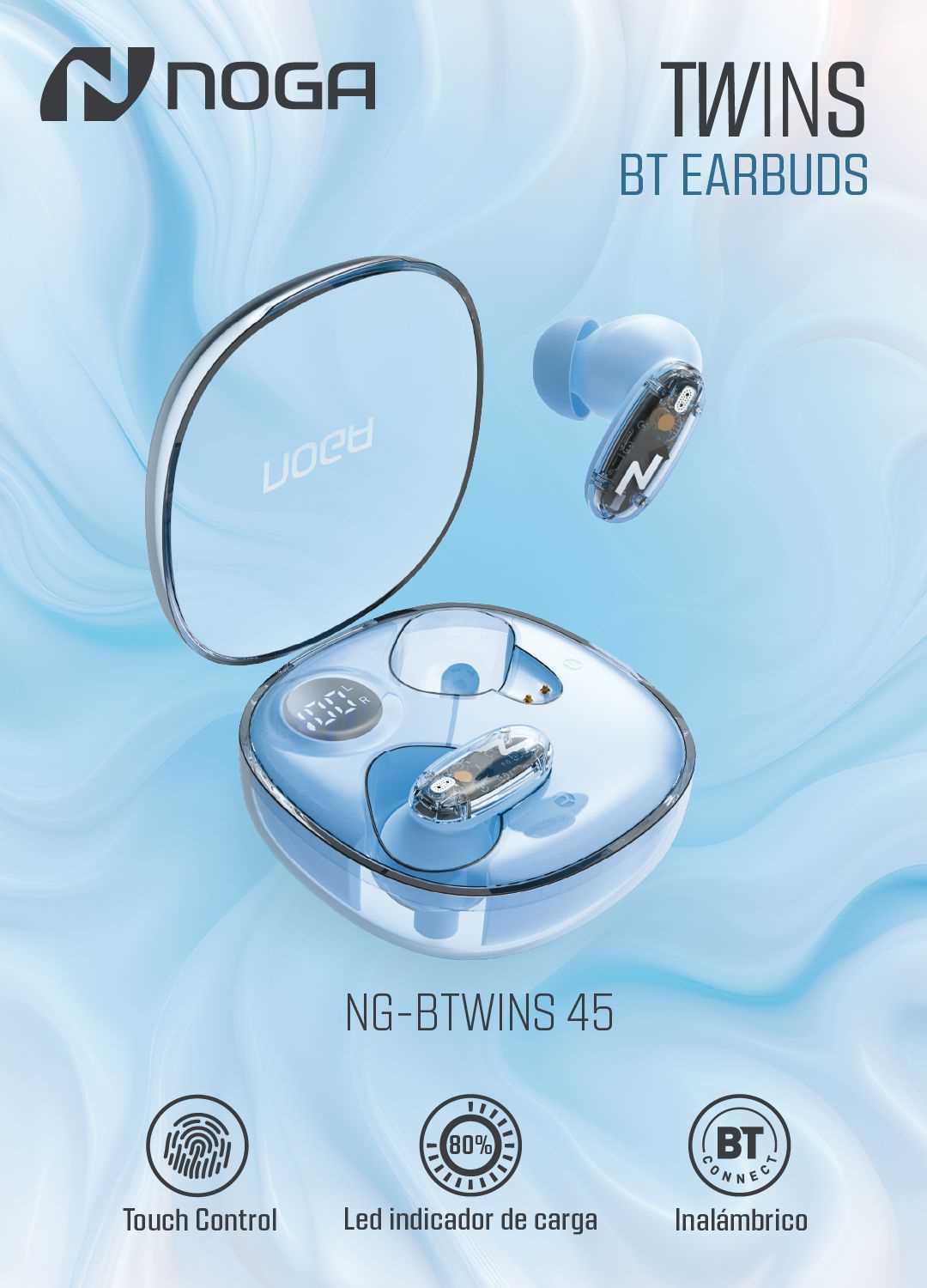AURICULAR BT NOGANET BTWINS 45 AZUL