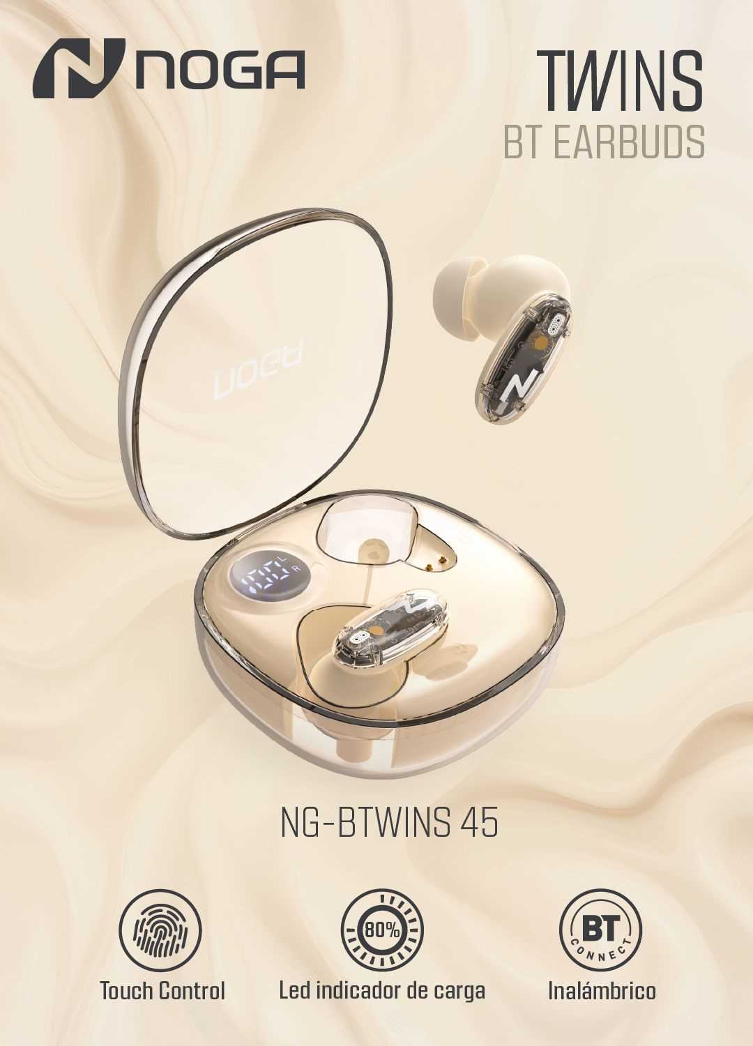 AURICULAR BT NOGANET BTWINS 45 BEIGE