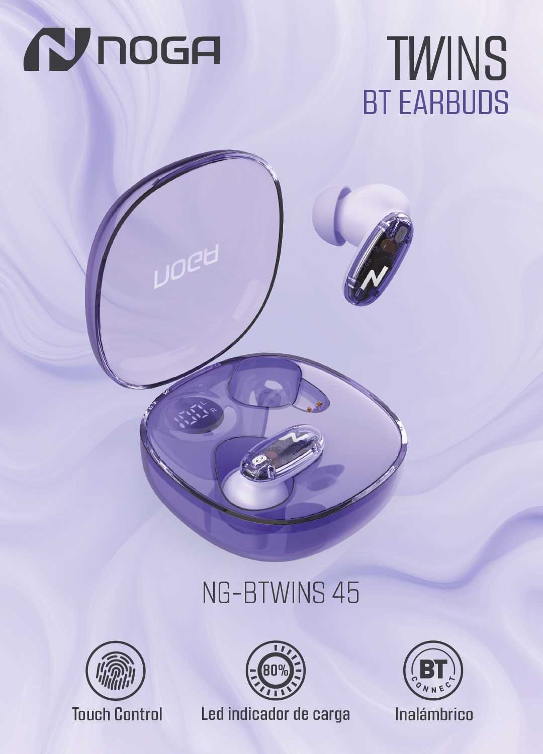 AURICULAR BT NOGANET BTWINS 45 VIOLETA