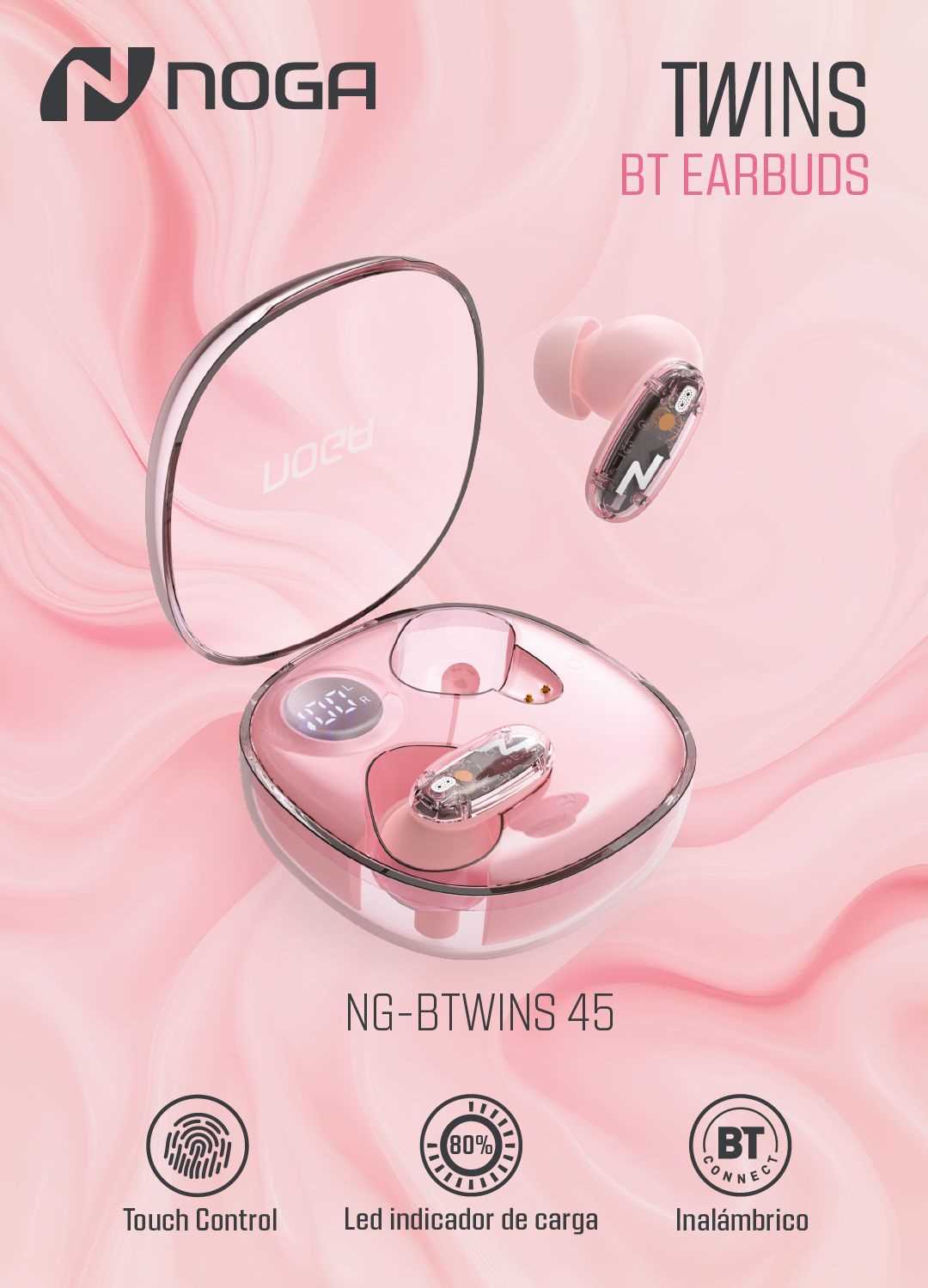 AURICULAR BT NOGANET BTWINS 45 ROSA