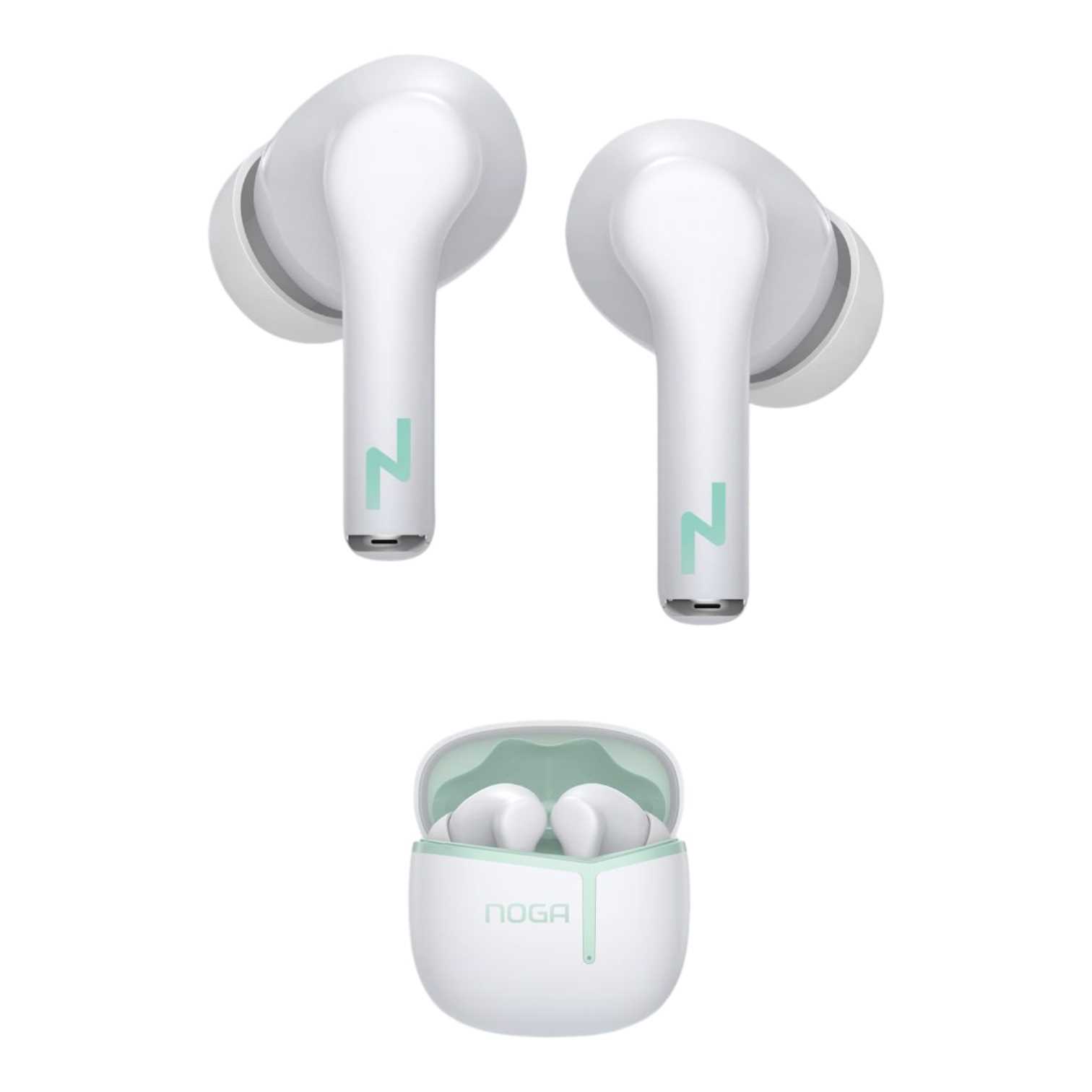 AURICULAR BT NOGANET BTWINS 46 BLANCO-CELESTE