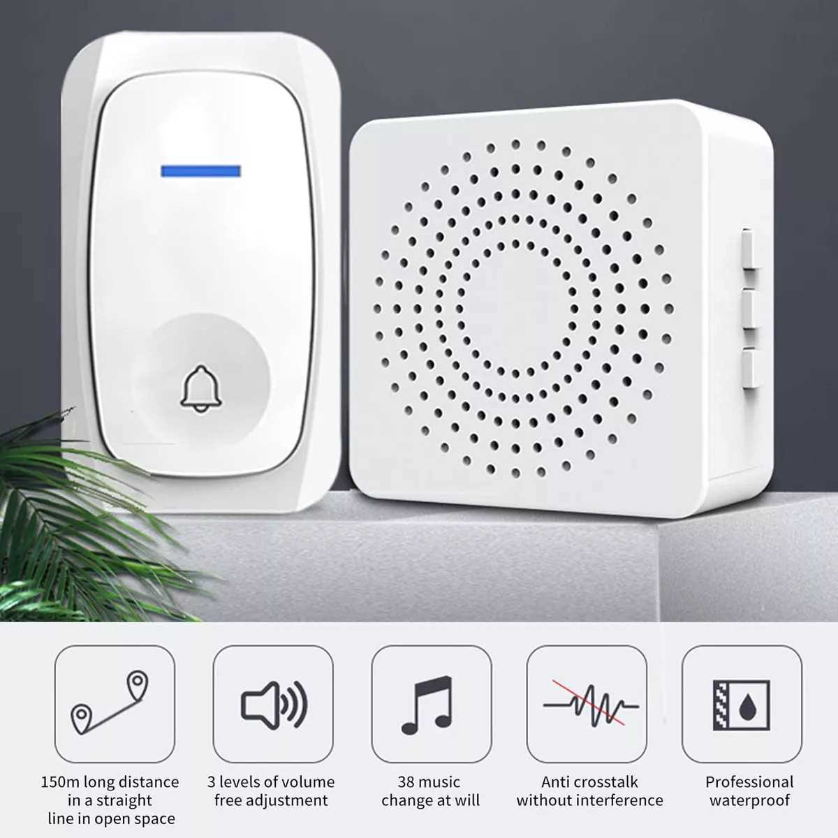 TIMBRE INALAMBRICO RYR 5 TONOS 80M M01