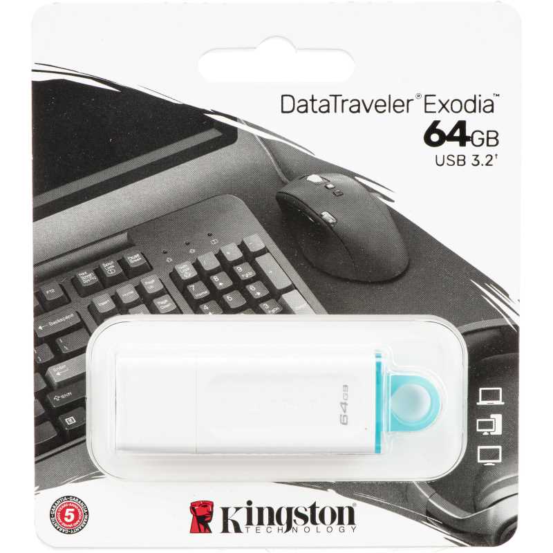PENDRIVE 64GB 3.2 KINGSTON DTX EXODIA BLANCO