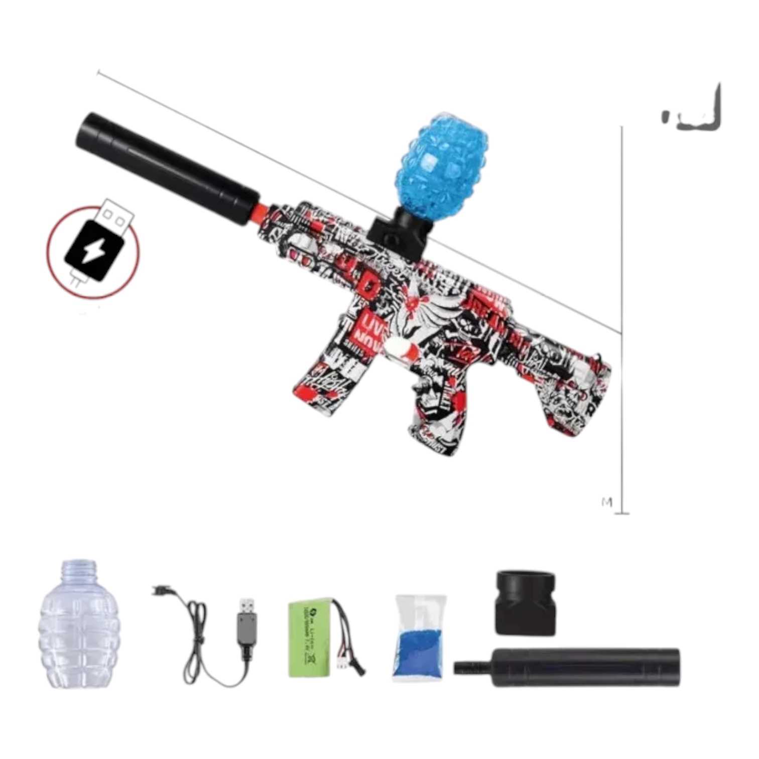 JUGUETE PISTOLA HIDROGEL M416