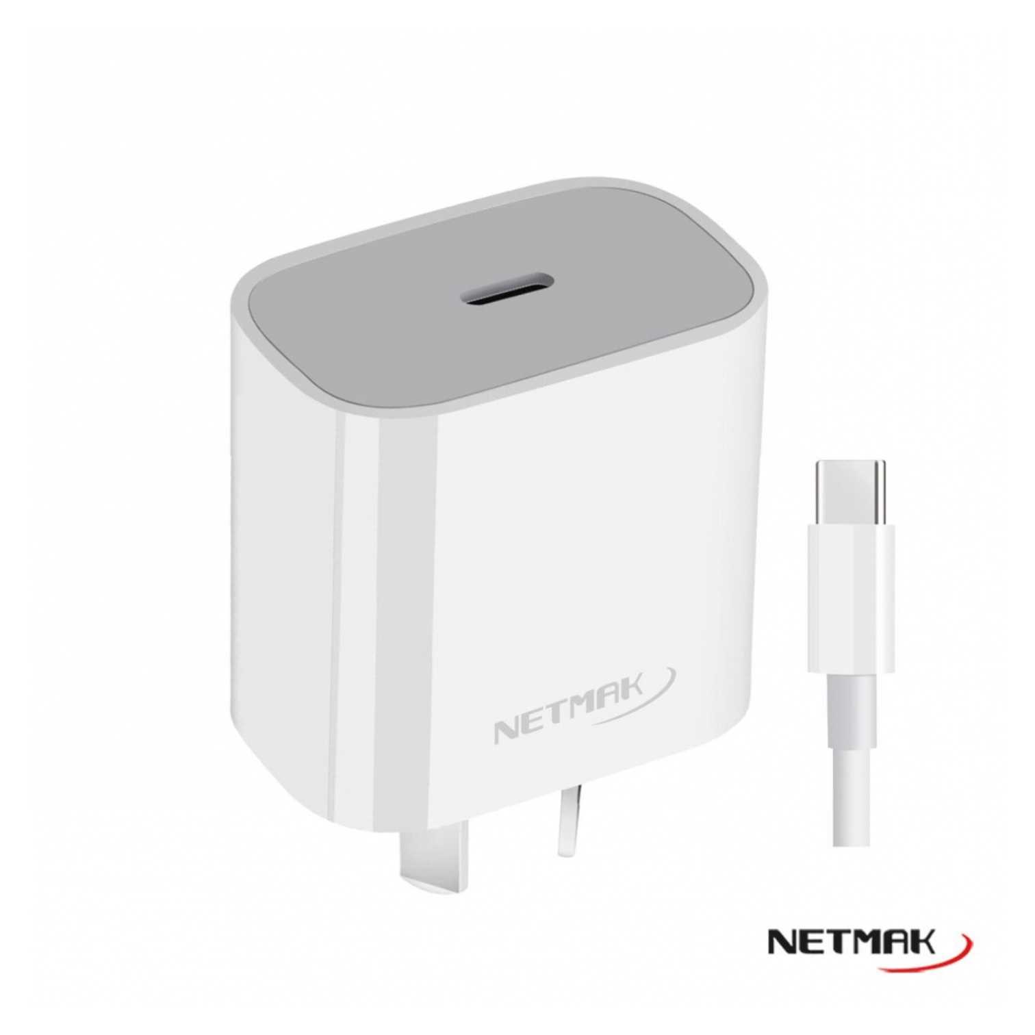 Cargador Usb-C Pd 20w con Cable Tipo-C Netmak (NM-CP8)