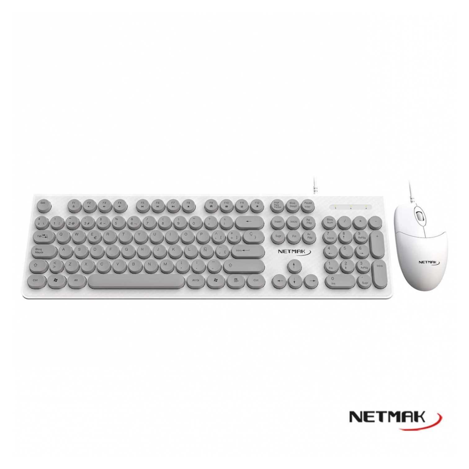 TECLADO Y MOUSE NETMAK NM-KB258 BLANCO