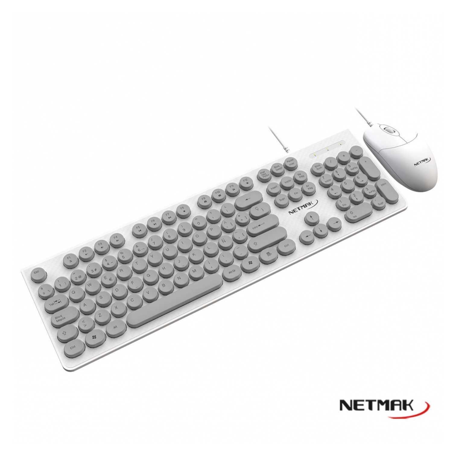 TECLADO Y MOUSE NETMAK NM-KB258 BLANCO