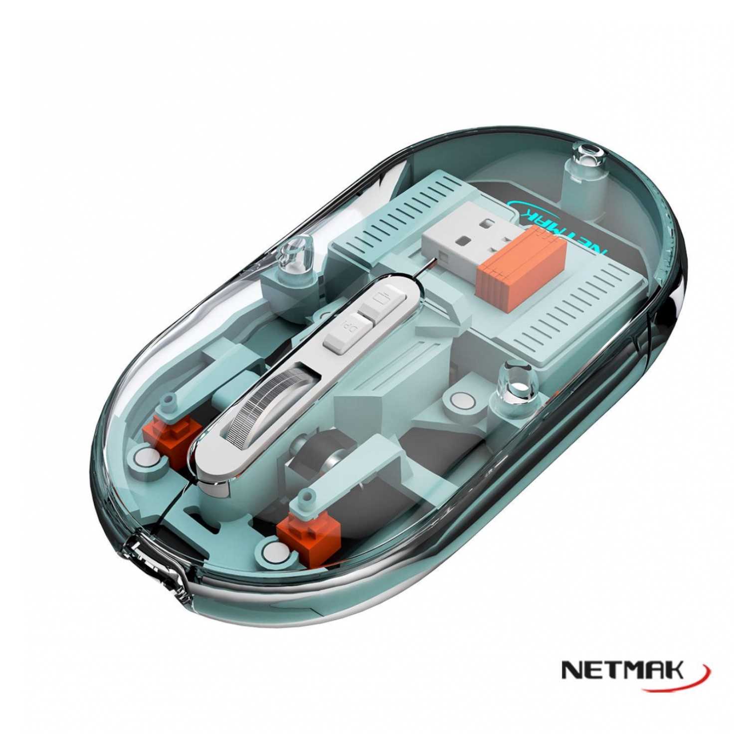 MOUSE NETMAK INALAMBRICO + BT5.0 NM-M670 AZUL