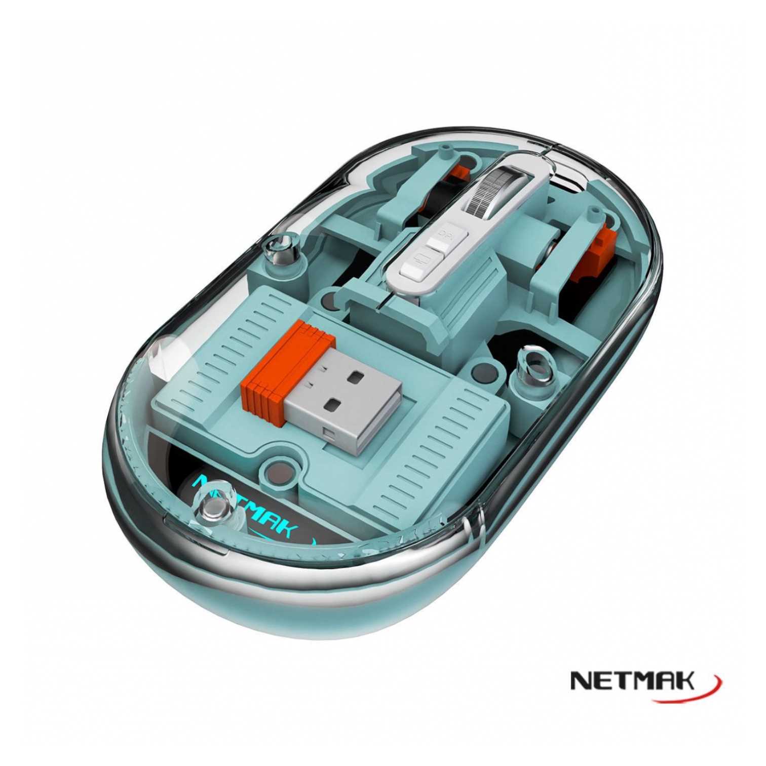 MOUSE NETMAK INALAMBRICO + BT5.0 NM-M670 AZUL