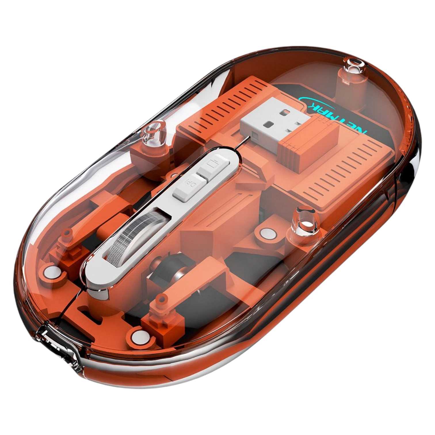 MOUSE NETMAK INALAMBRICO + BT5.0 NM-M670 NARANJA