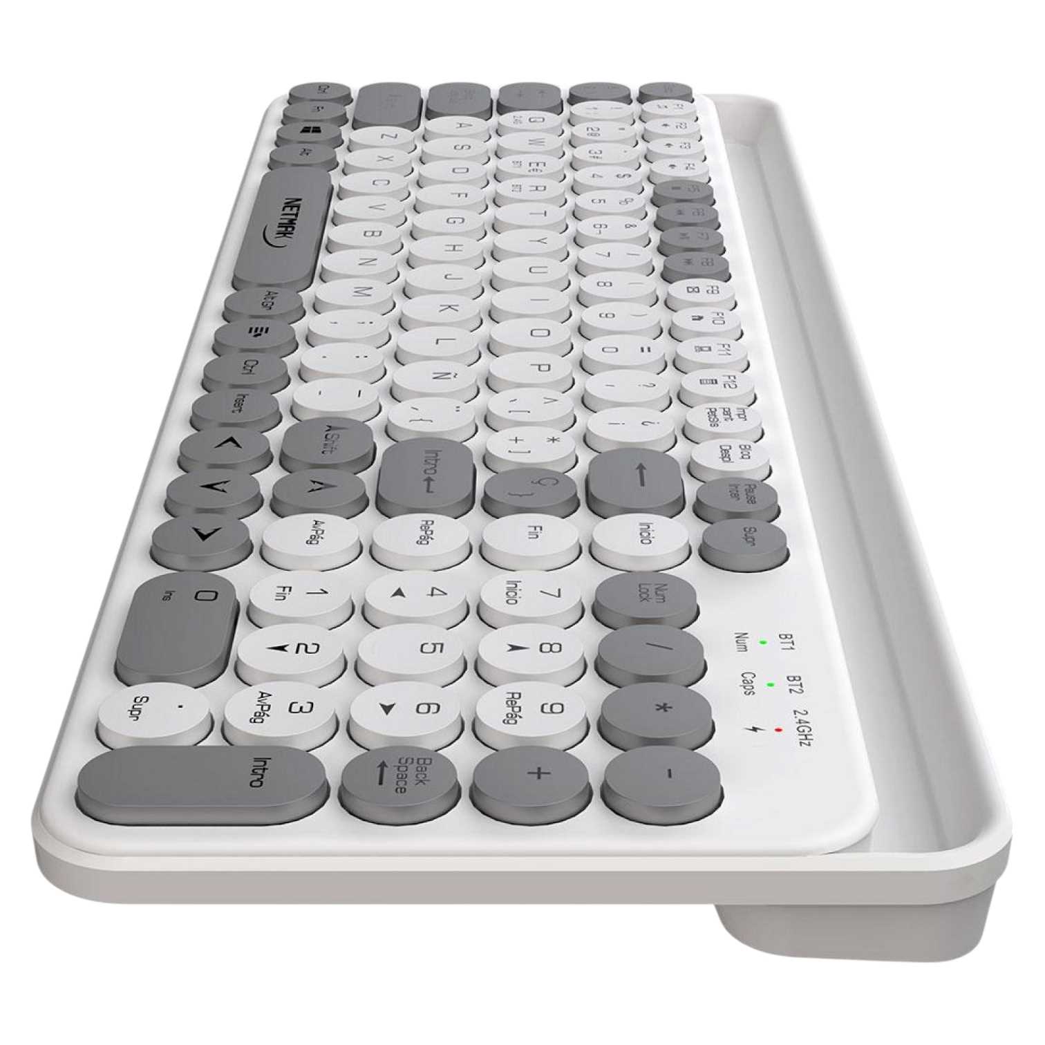TECLADO NETMAK INALAMBRICO + BT 5.0 NM-KB380 BLANCO