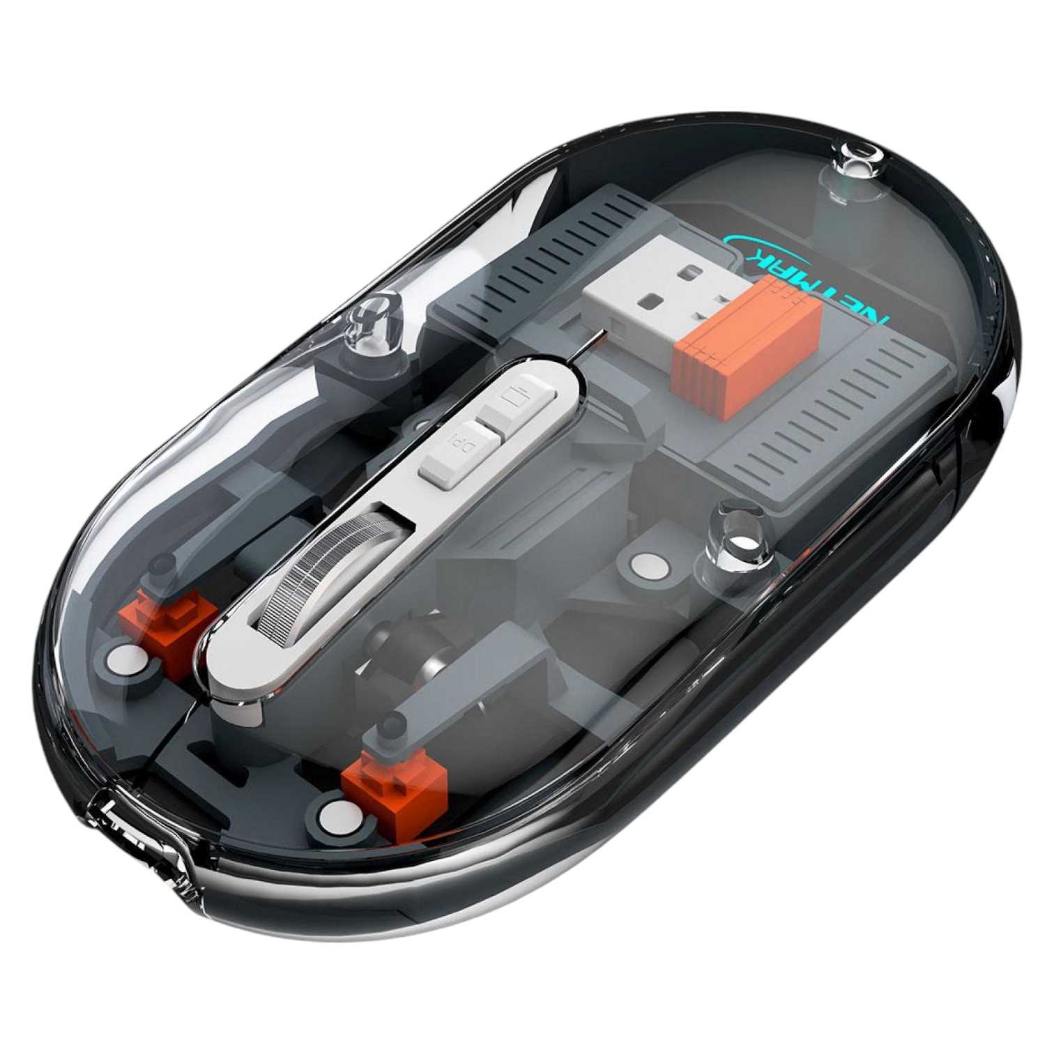 MOUSE NETMAK INALAMBRICO + BT5.0 NM-M670 GRIS