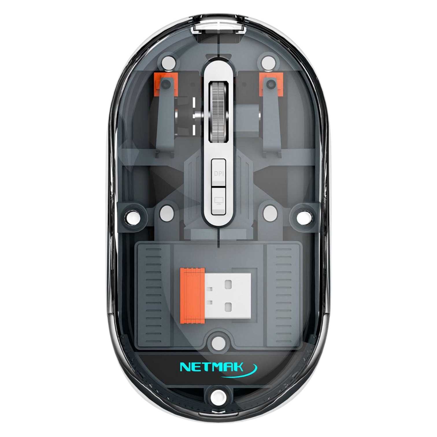 MOUSE NETMAK INALAMBRICO + BT5.0 NM-M670 GRIS