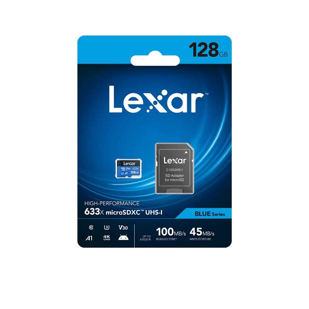 MEMORIA MICRO SD 128GB LEXAR 633X U3 ADAPT C10