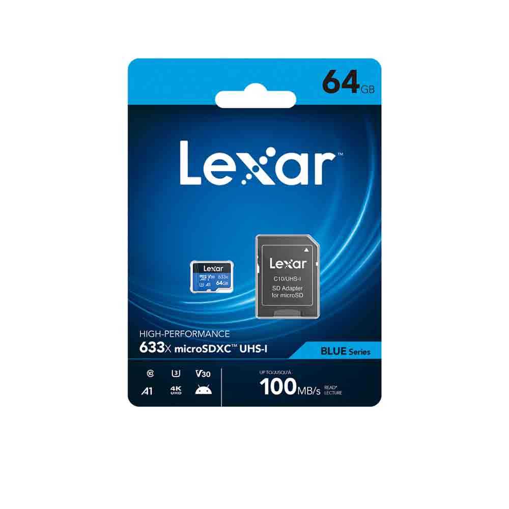 MEMORIA MICRO SD 64GB LEXAR 633X U1 ADAPT C10