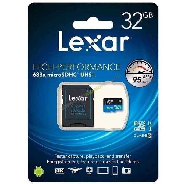 MEMORIA MICRO SD 32GB LEXAR 633X U1 ADAPT C10