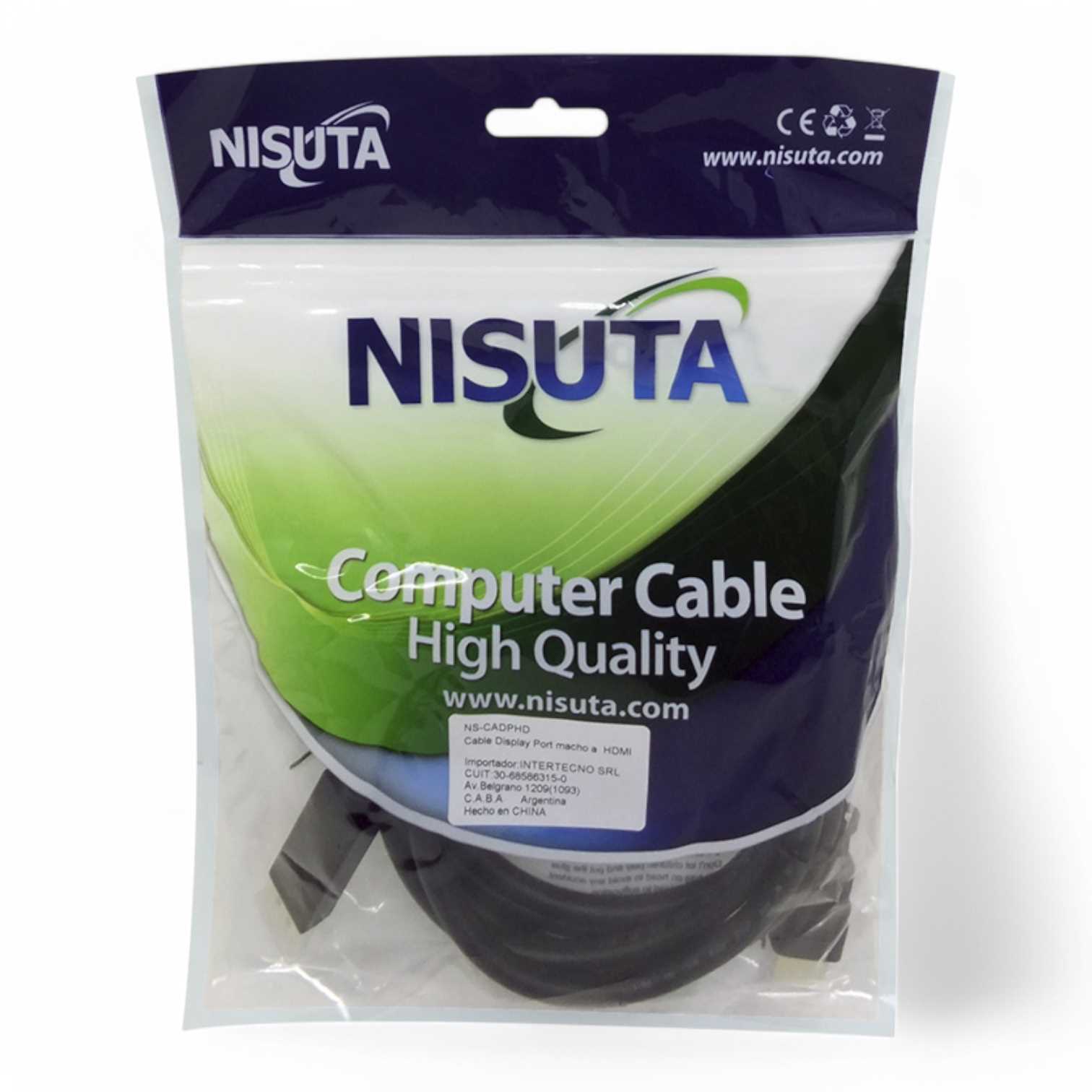 CABLE DISPLAYPORT A HDMI NISUTA 1.8M NSCADPHD4K (8K)