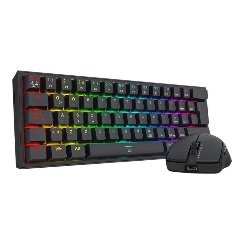 COMBO REDRAGON S143 2 EN 1(TECLADO K617RGB SP Y MOUSE M724)