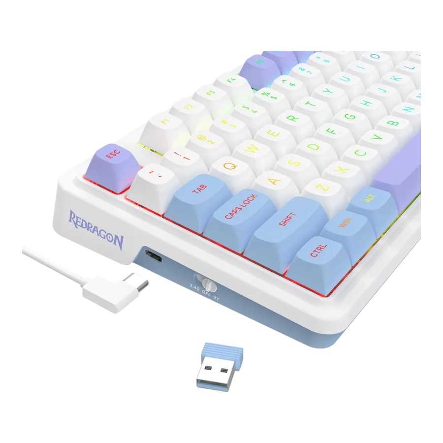 TECLADO REDRAGON UCAL MAX K673WBP-RGB-M (WHITE, BLUE, PURPLE)