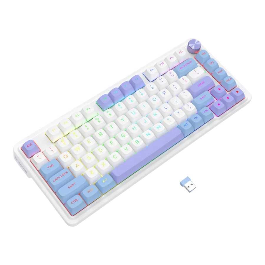 TECLADO REDRAGON UCAL MAX K673WBP-RGB-M (WHITE, BLUE, PURPLE)