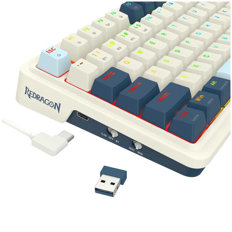 TECLADO REDRAGON EISA K686WB-RGB PRO WHITE/BLUE