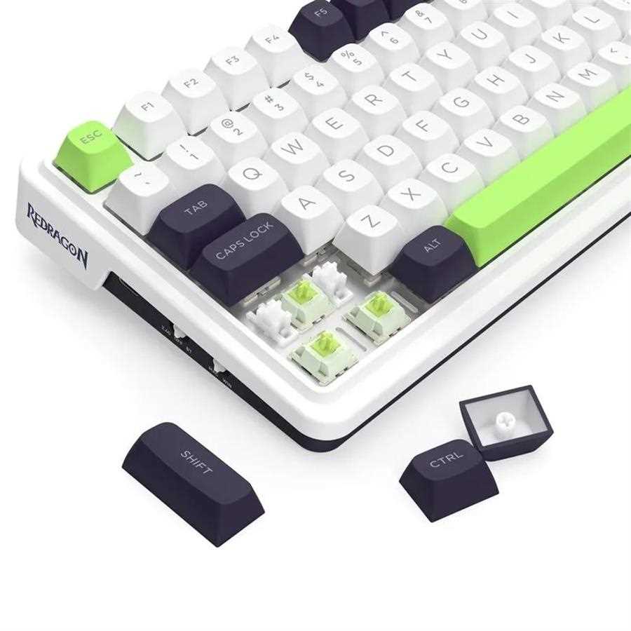 TECLADO REDRAGON EISA K686WBG-RGB MAX EN (WHITE, BLACK, GREEN)