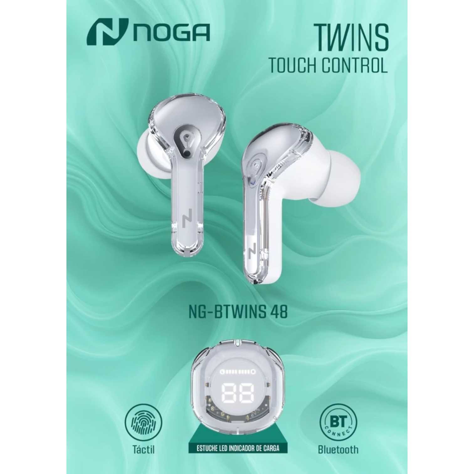 AURICULAR BT NOGANET BTWINS 48 BLANCO